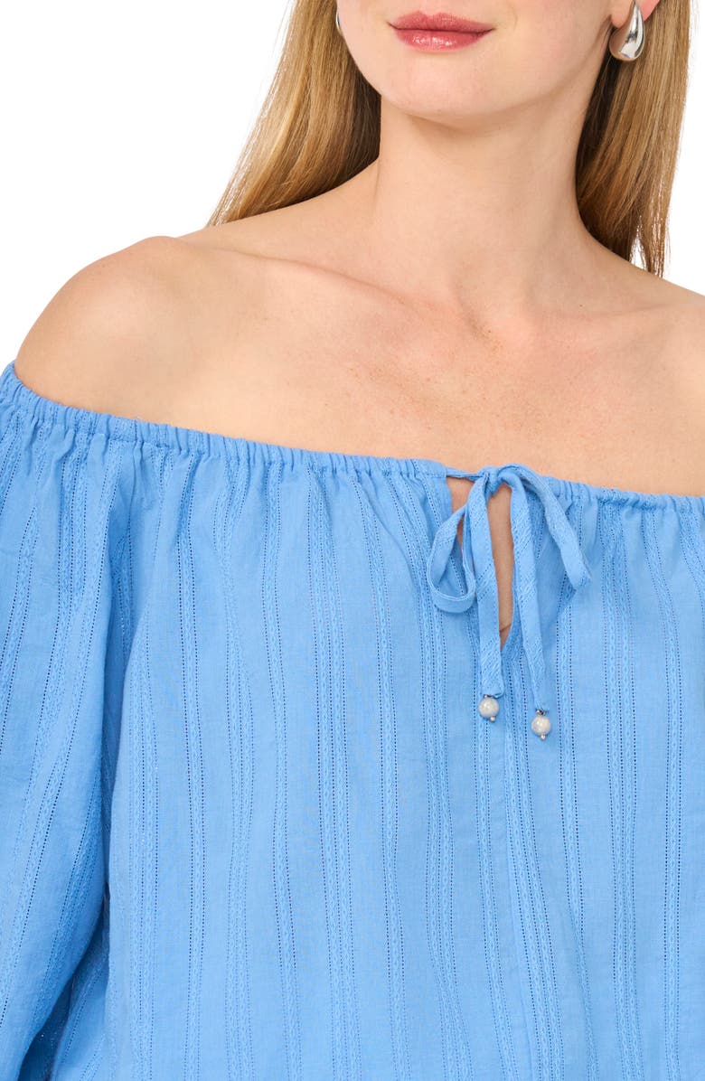 Parker Off the Shoulder Cotton Crop Top, Alternate, color, Airforce