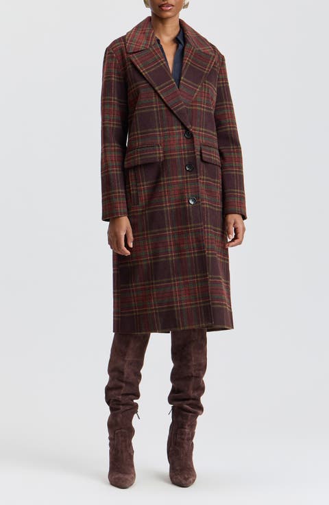Plaid Maxi Walker Coat