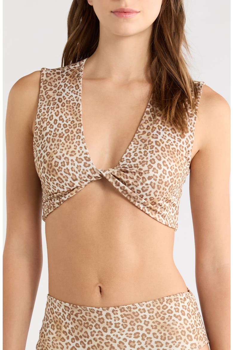 Olivia Leopard Twist Front Bikini Top, Main, color, LIGHT LEOPARD