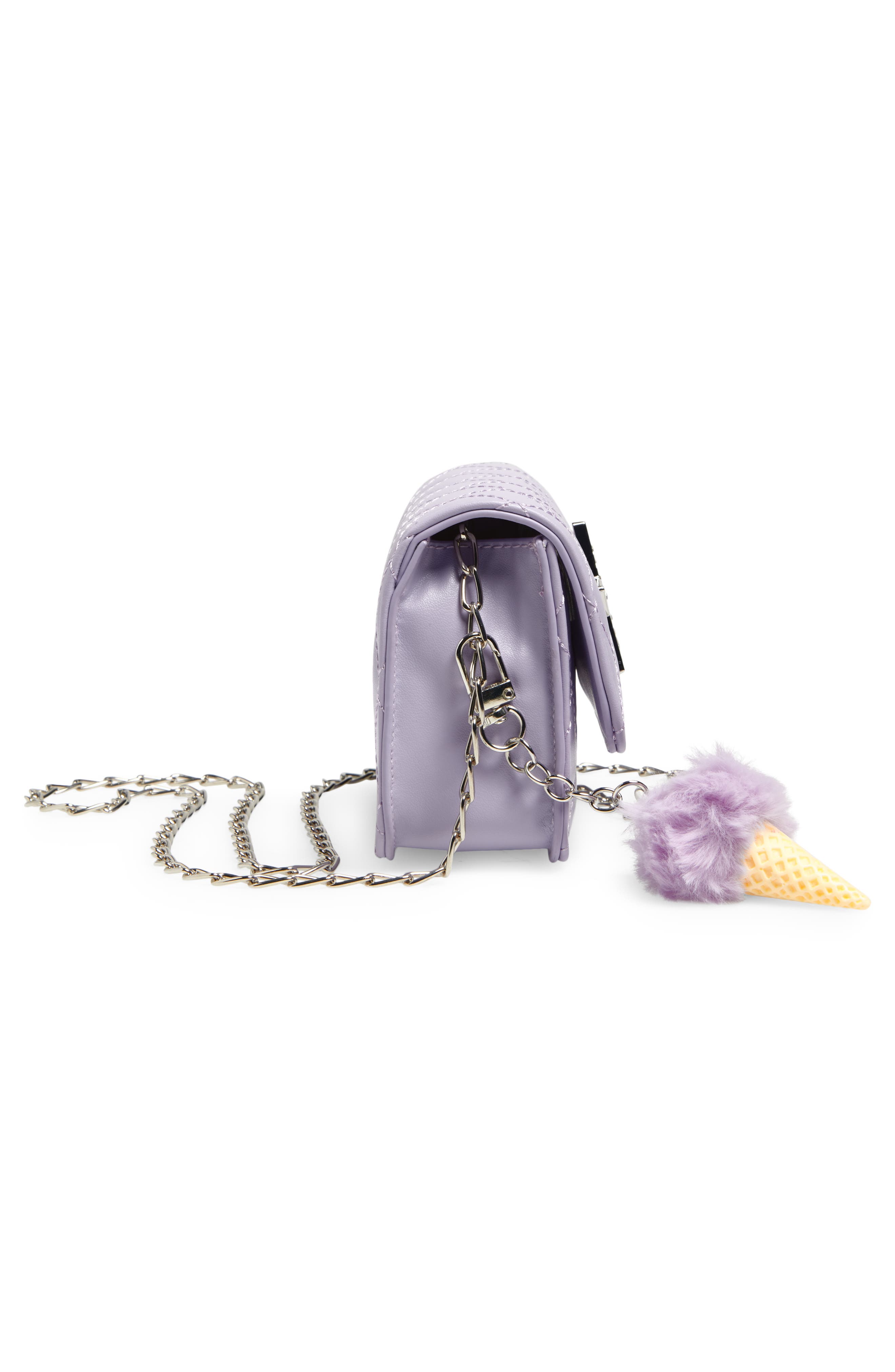 Ruby & Ry Kids' Quilted Faux Leather Crossbody Bag, Alternate, color, Purple