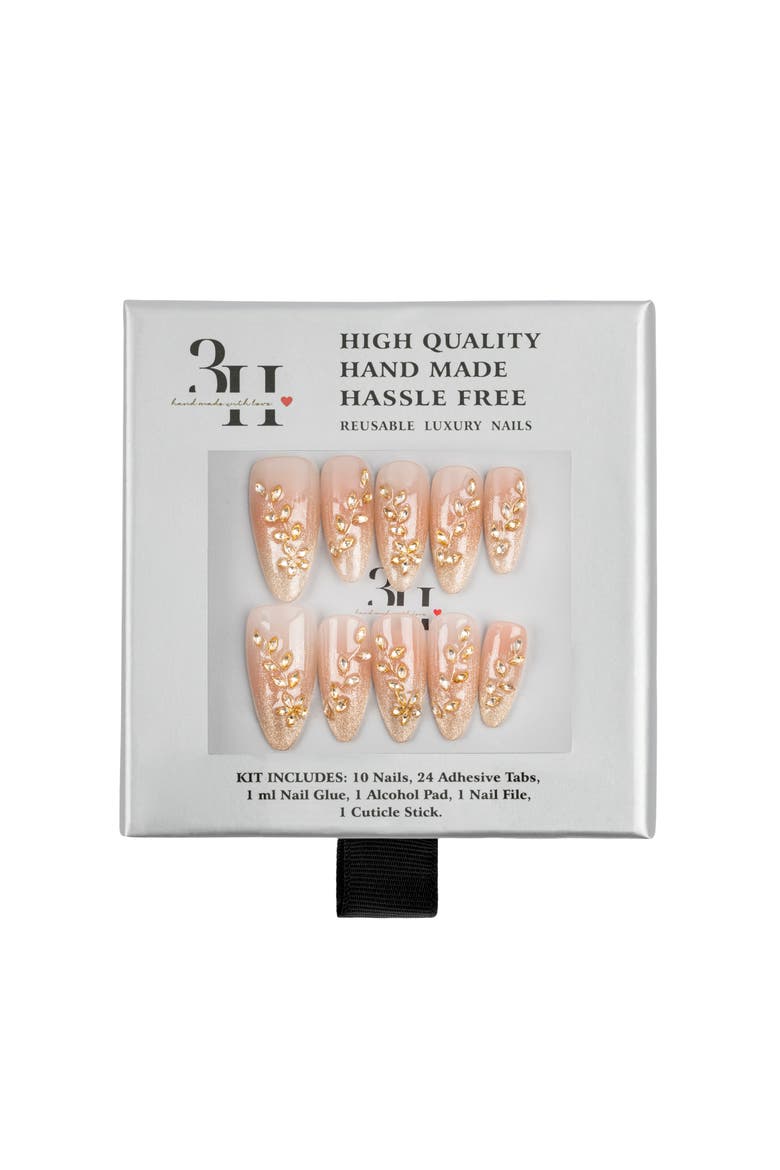 Moonlit Kiss Luxury Handmade Press On Nails, Main, color, Blush