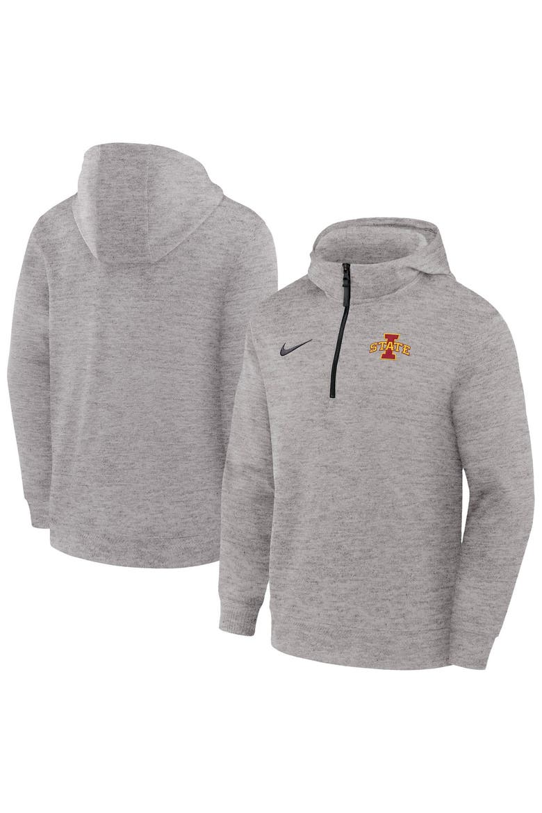 Men's Nike Gray Iowa State Cyclones Coaches Dri-FIT Half-Zip Hoodie, Main, color, Gray