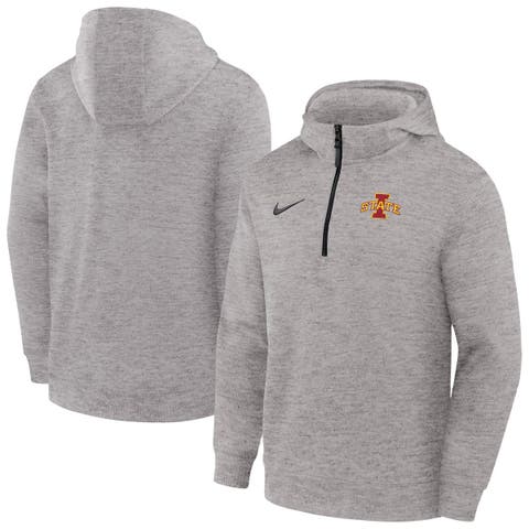 Men's Nike Gray Iowa State Cyclones Coaches Dri-FIT Half-Zip Hoodie