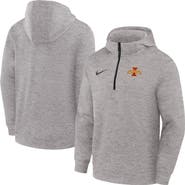 Nike Men's Nike Gray Iowa State Cyclones Coaches Dri-FIT Half-Zip Hoodie