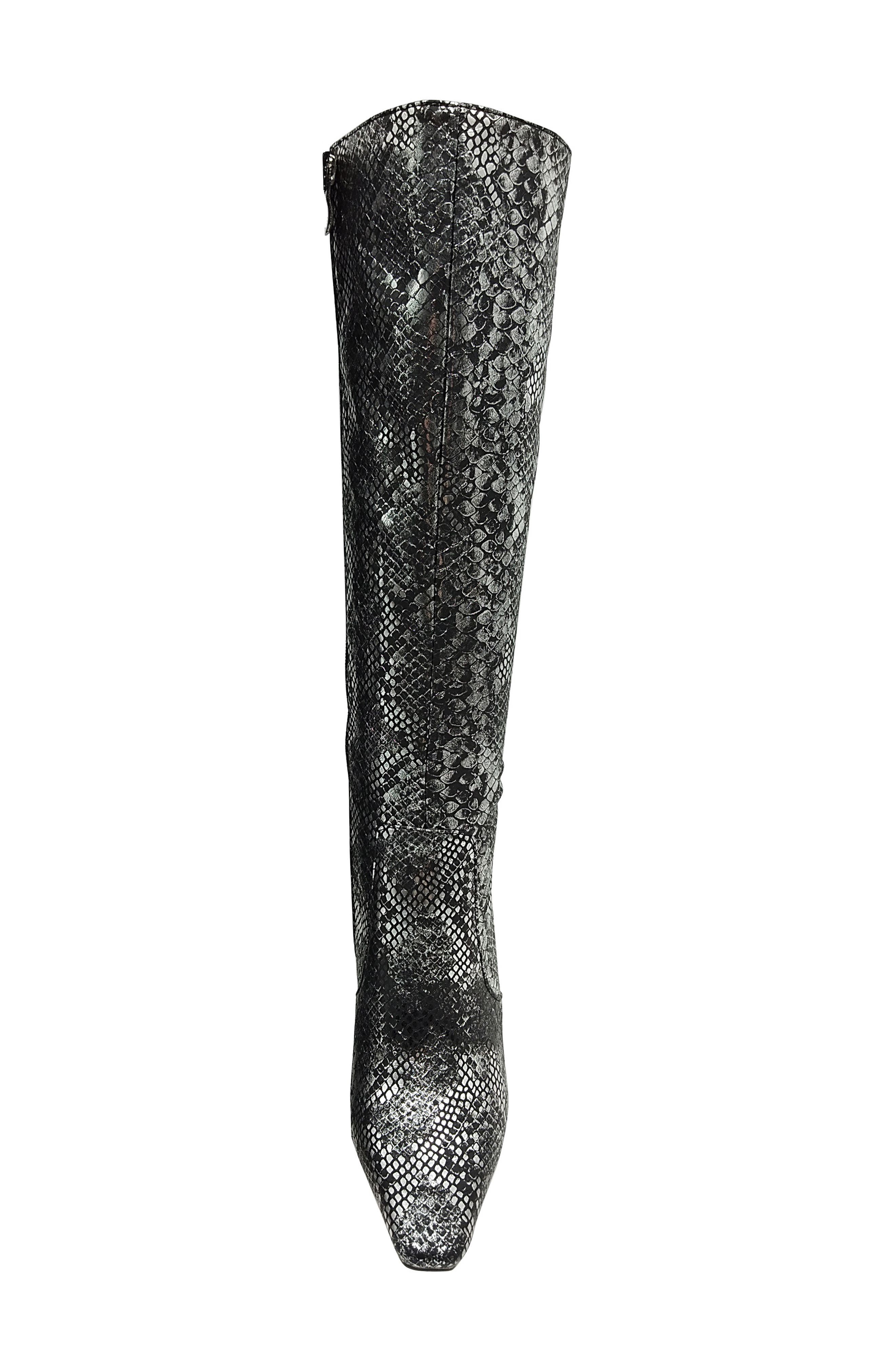 NINETY UNION Viva Snake-Embossed Knee High Boot, Alternate, color, Black Snake