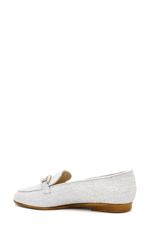 Amalfi By Rangoni Ode Loafer In Silver Glitter - Etoile Trim