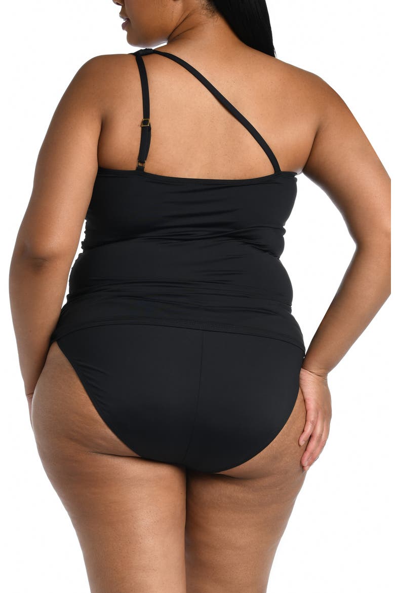 One-Shoulder Tankini Top, Alternate, color, BLACK