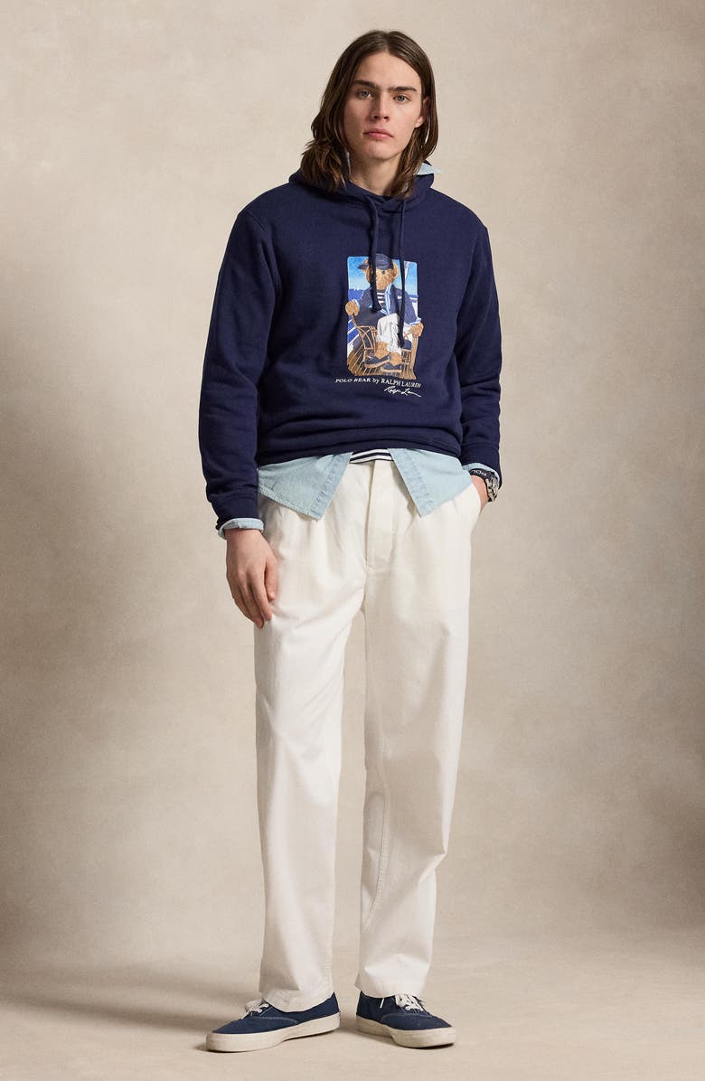 Polo Ralph Lauren Polo Bear Cotton Fleece Hoodie, Alternate, color, Newport Bear- Newport Navy