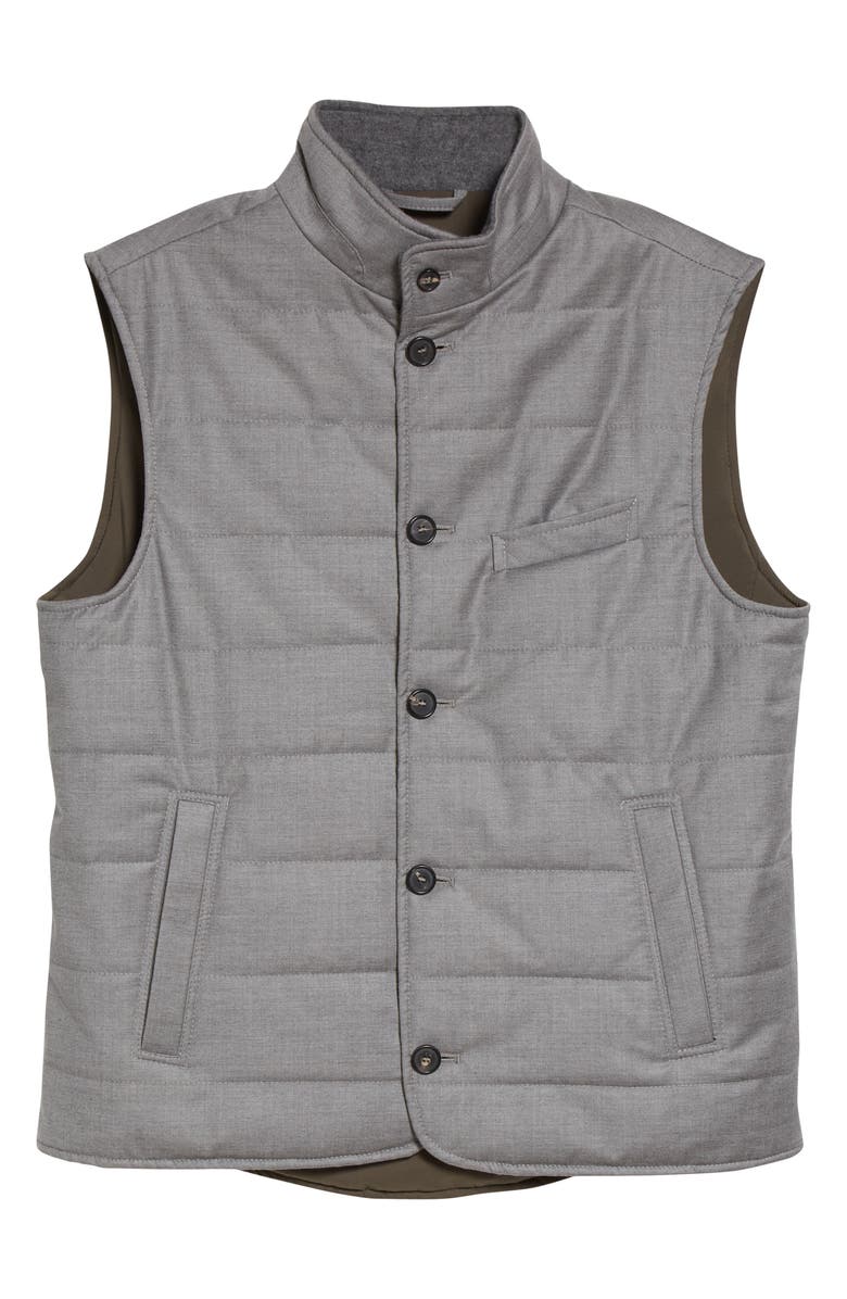 Thom Sweeney Virgin Wool & Silk Vest, Alternate, color, 