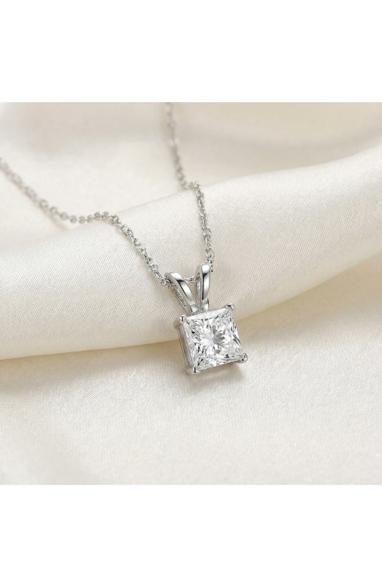 Bliss Diamond 2 1/2Ct Princess Cut Diamond Certified Solitaire Necklace Lab Grown 14k Gold, Alternate, color, 14K White Gold
