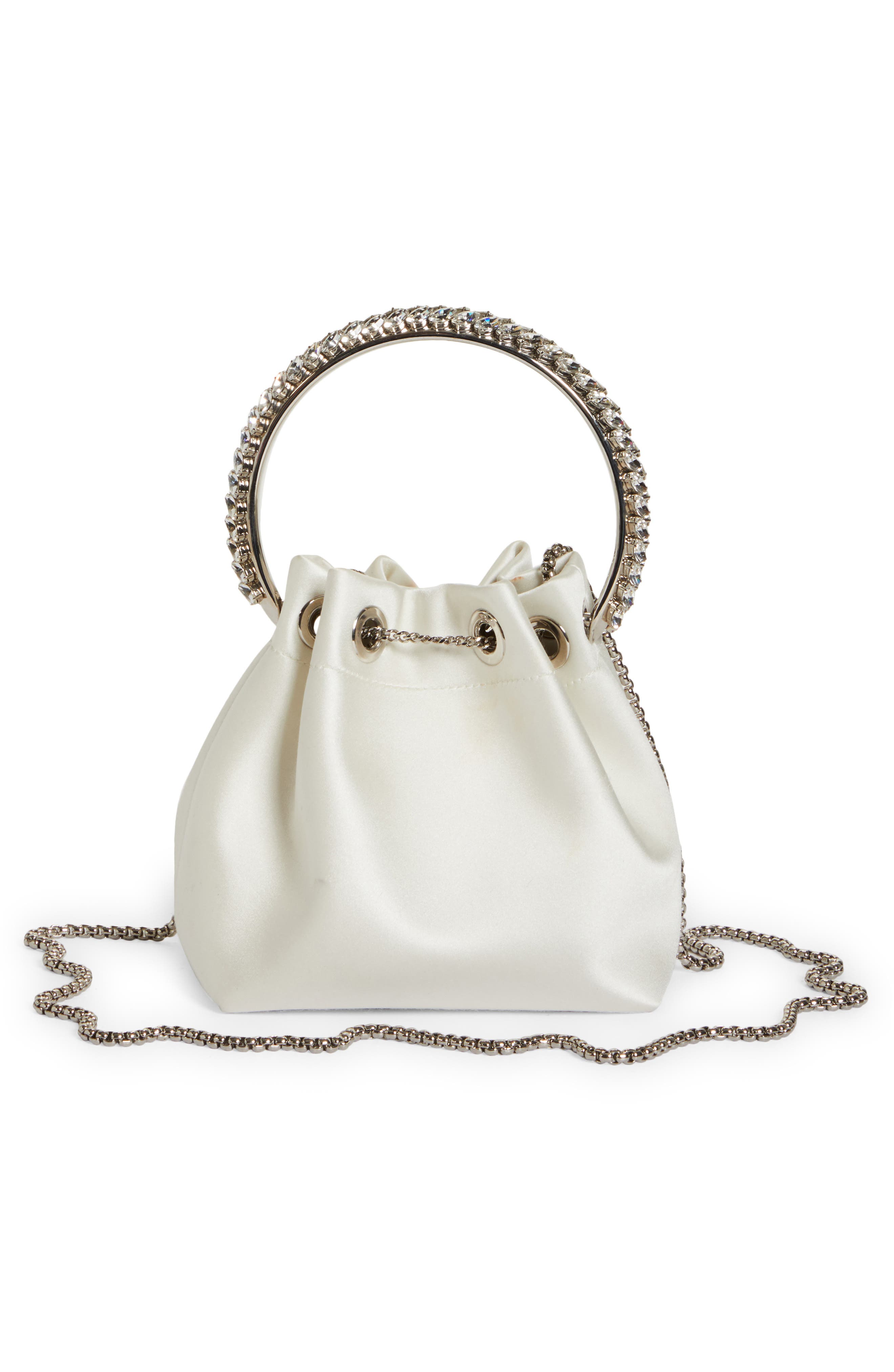 Bon Bon Crystal Top Handle Bucket Bag, Alternate, color, IVORY/ CRYSTAL