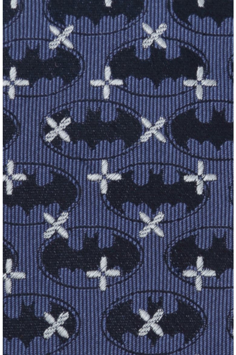 DC Comics Batman Blue Jacquard Cross Silk Tie, Alternate, color, NAVY