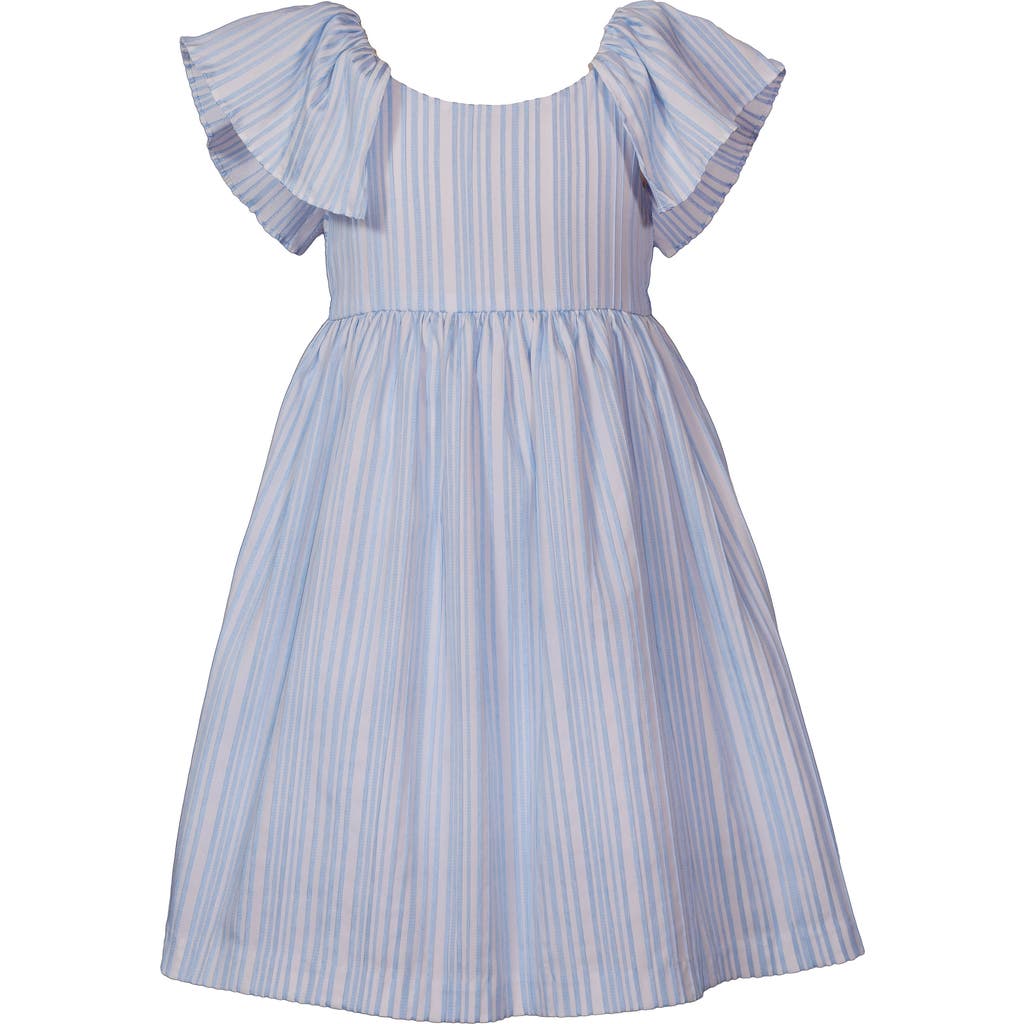 Iris & Ivy Kids' Flutter Sleeve Party Dress In Blue