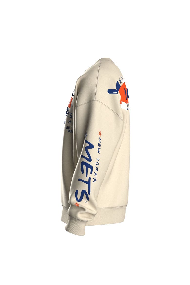 Women's Fanatics  Beige New York Mets Graffiti Fleece Sweatshirt, Alternate, color, Beige