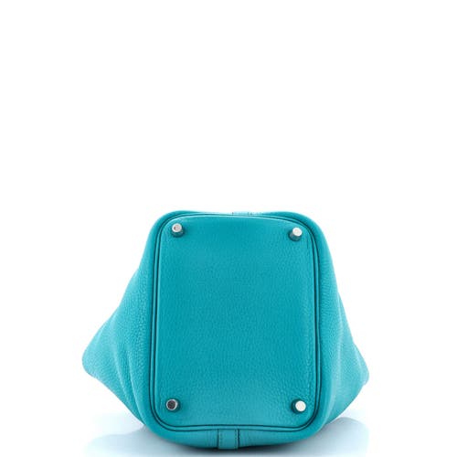 Pre-owned Hermes Hermes Picotin Lock Bag Clemence Pm In Blue