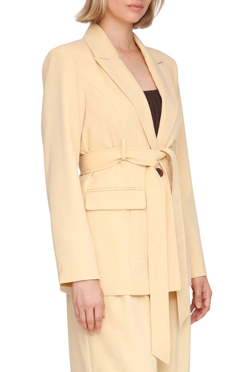 Avec Les Filles Drapey Long Belted Blazer, Alternate, color, Camel