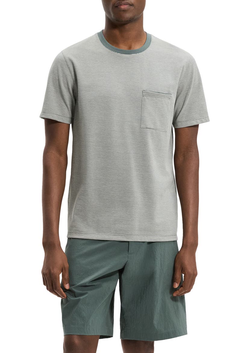 Bird's Eye Ringer T-Shirt, Main, color, PINE GROVE MULTI