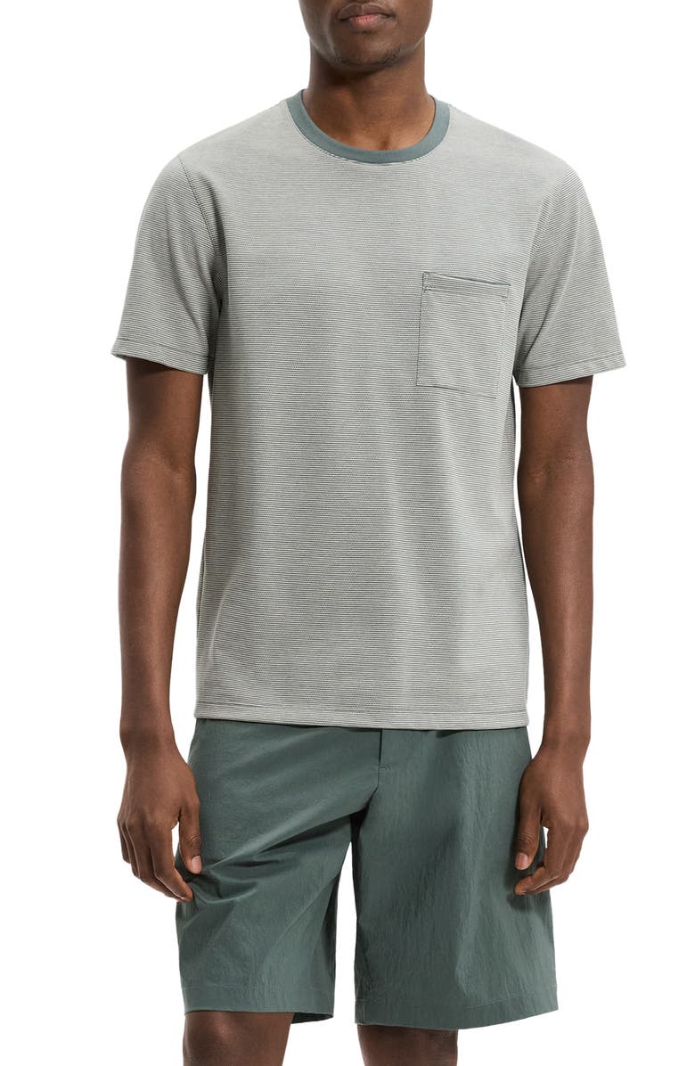 Theory Bird's Eye Ringer T-Shirt, Main, color, Pine Grove Multi