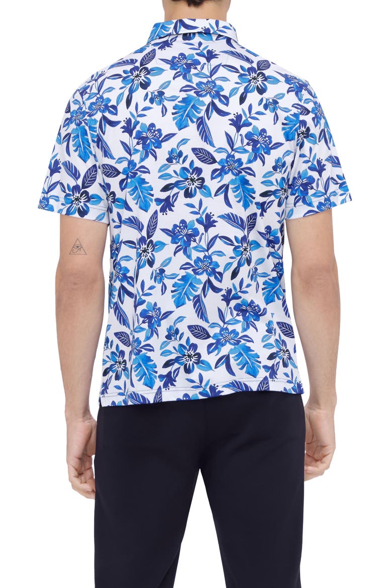 Hendrix Digital Floral Print Pima Cotton Polo, Alternate, color, CLASSIC BLUE