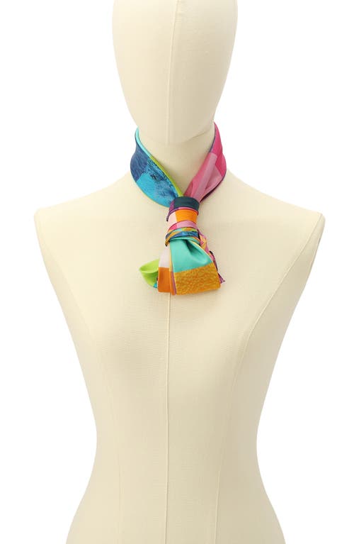 Kurt Geiger London Stained Glass Print Silk Square Scarf In Multi
