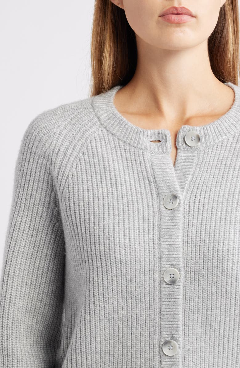 Caslon<sup>®</sup> Cozy Rib Cardigan, Alternate, color, Grey Heather