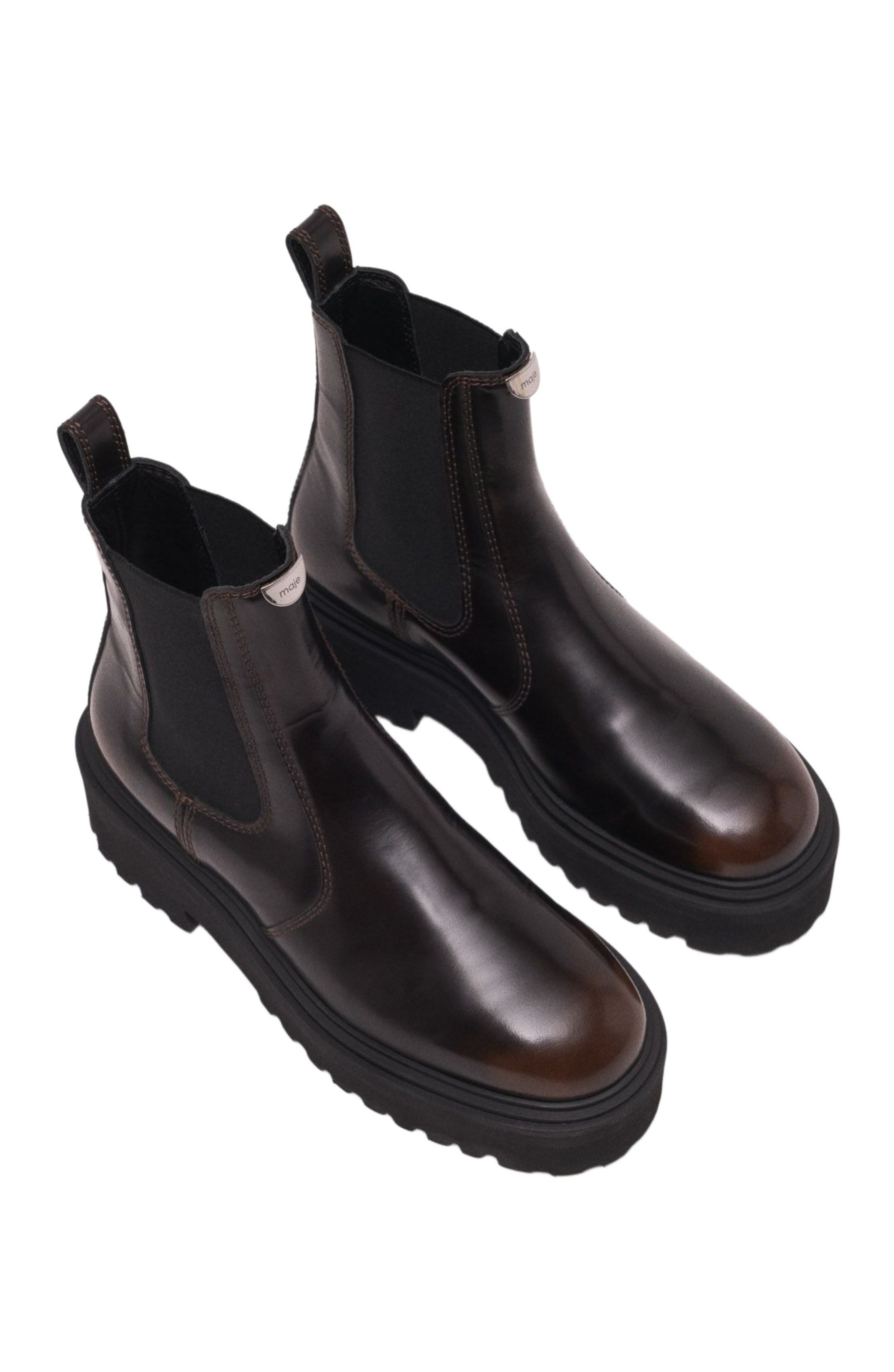 maje Chelsea boots, Alternate, color, Dark Brown
