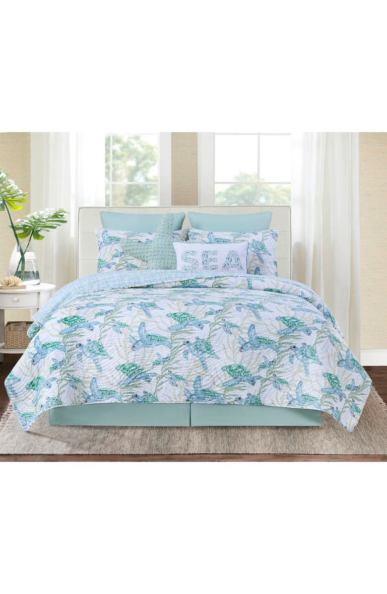 C&F Home Cape Canaveral Twin Bed 2-Piece Quilt Set, Main, color, Blue