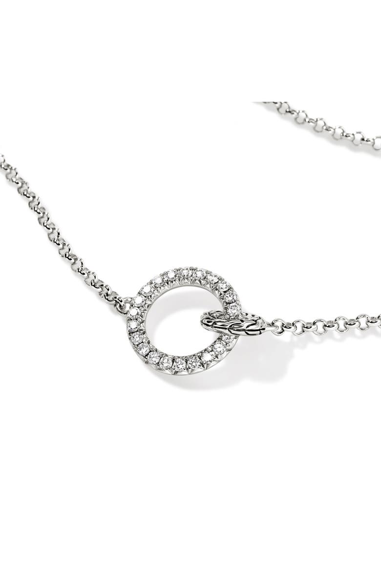 John Hardy JH Essential Pavé Necklace, Diamonds, Alternate, color, Silver