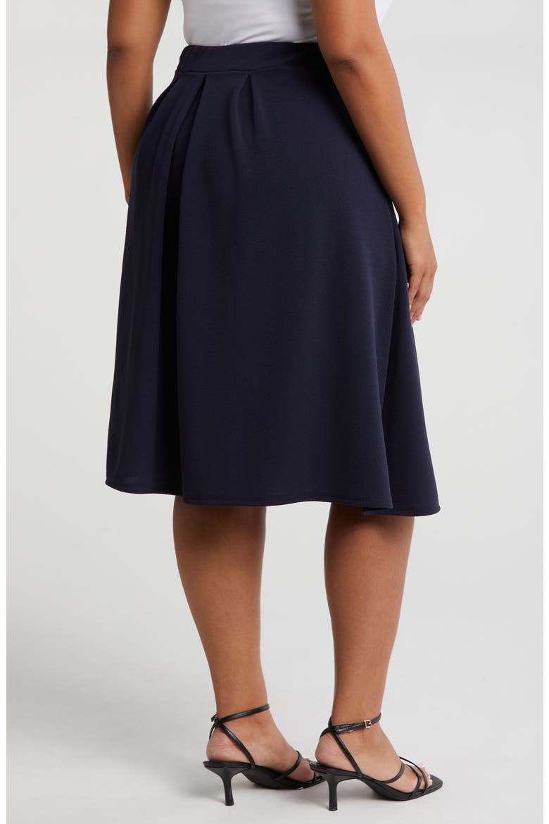 Pleated Elastic Waist Skirt, Alternate, color, NAVY
