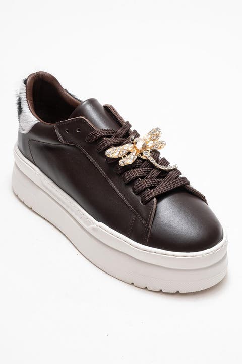 Laren Leather Buckle Sneakers (Women)