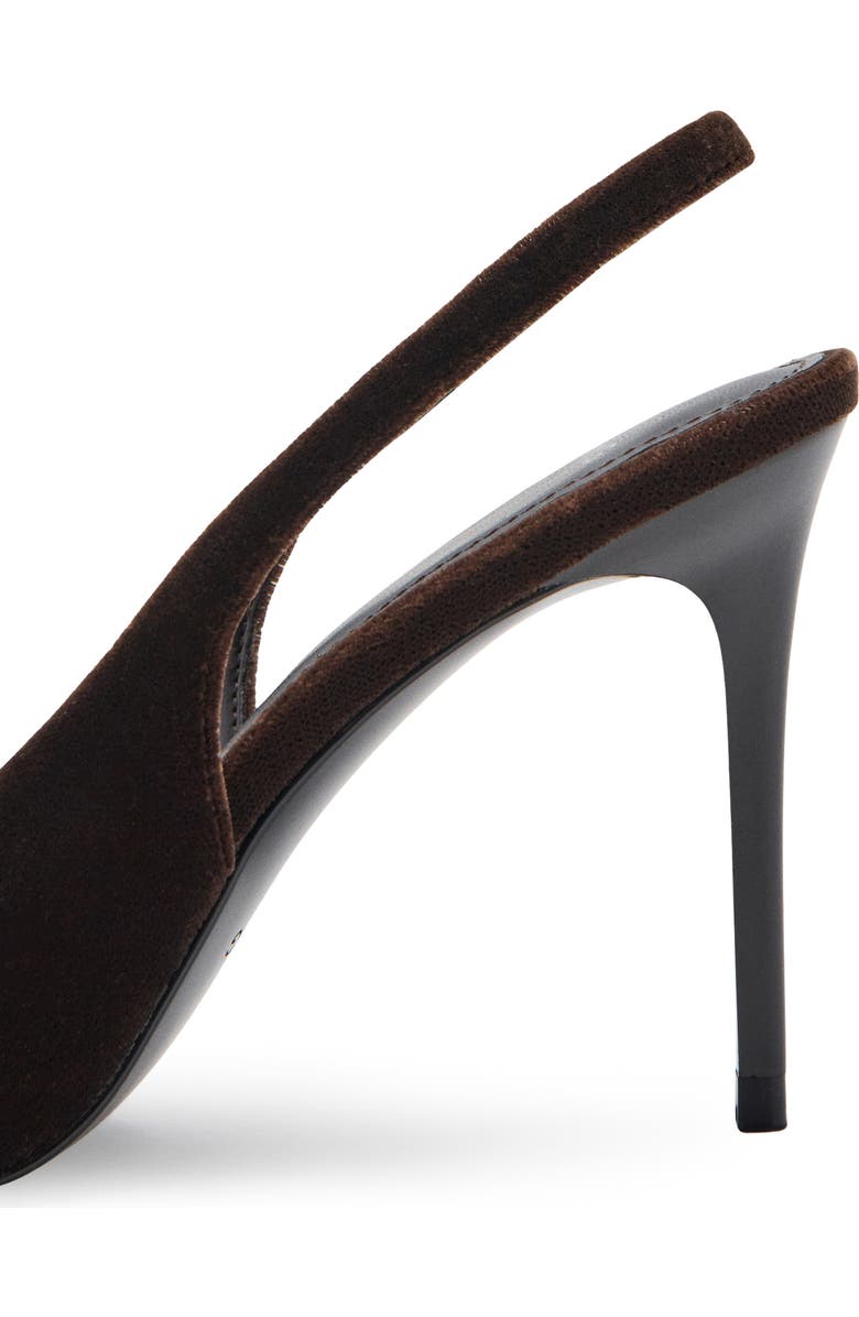 MANGO Mica Pointed Toe Slingback Pump, Alternate, color, Chocolate