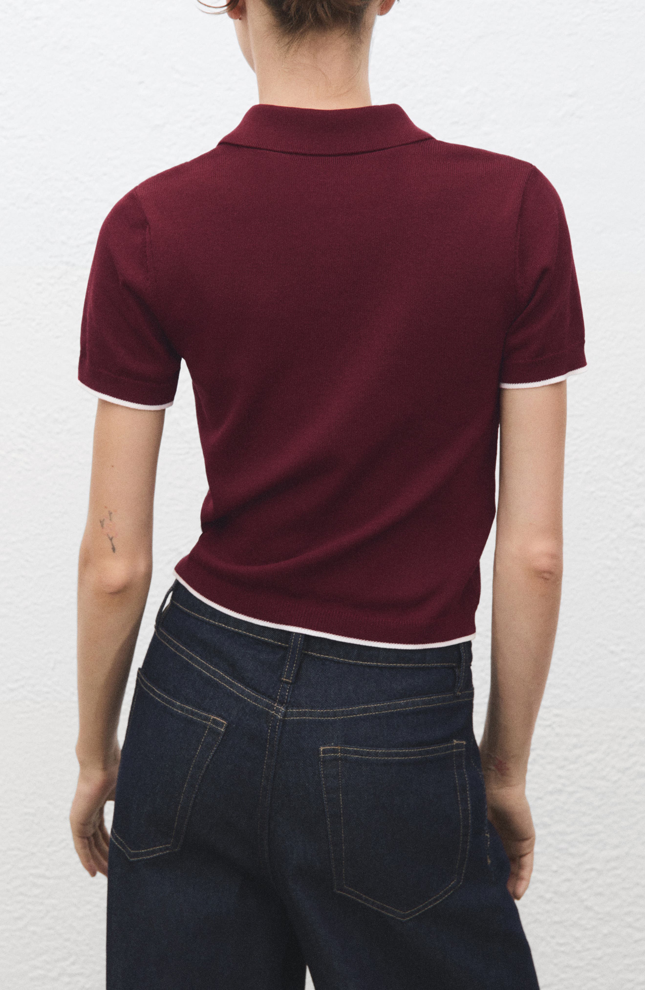 Tipped Quarter Zip Jersey Polo - image 2