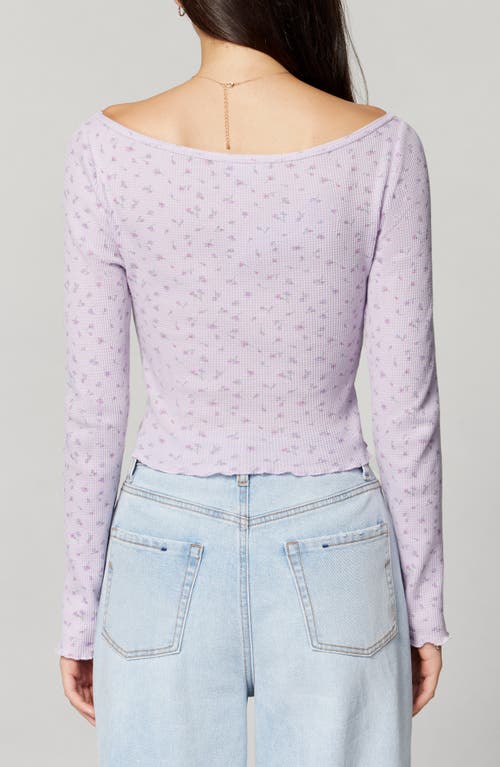 Florence By Mills Off The Shoulder Long Sleeve Crop Top In Purple
