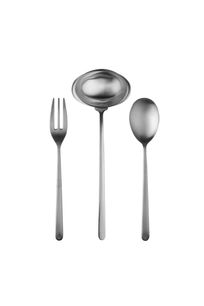 Linea Serving Set - 3 Pieces, Main, color, Ice Silver