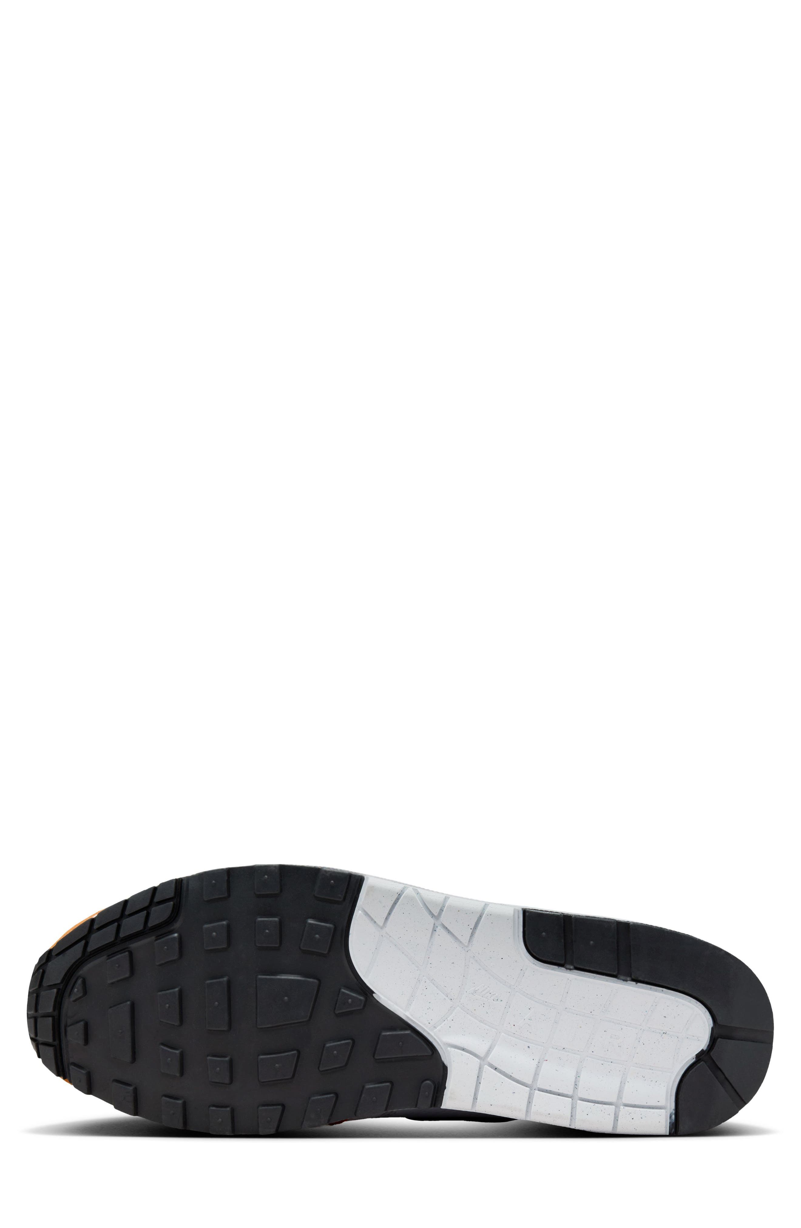 Air Max 1 Sneaker, Alternate, color, WHITE/ BLACK/ MONARCH