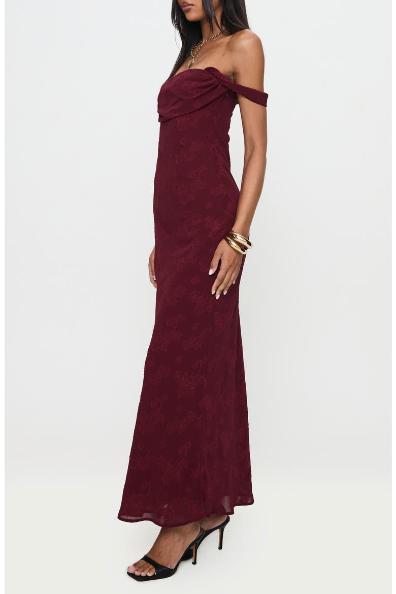 Azura Off the Shoulder Gown, Alternate, color, BURGUNDY
