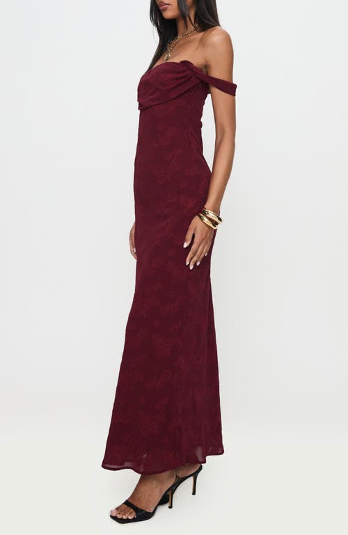 Princess Polly Azura Off The Shoulder Gown In Burgundy