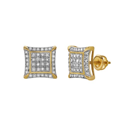 Luvmyjewelry Maravilha 10k Yellow Gold Diamond Unisex Earrings In 10k Yellow Gold