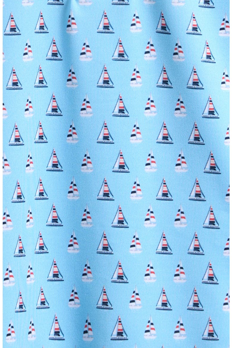 Kids' Sailboat Print Polo, Alternate, color, MEDIUM BLUE