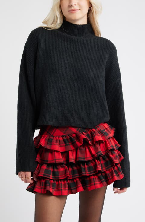 Oversize Cozy Mock Neck Sweater