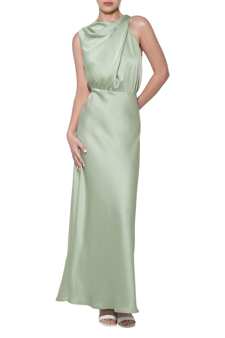 Kate Twist Cowl Neck Maxi Dress, Main, color, SAGE