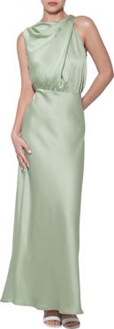 Adelyn Rae Kate Twist Cowl Neck Maxi Dress