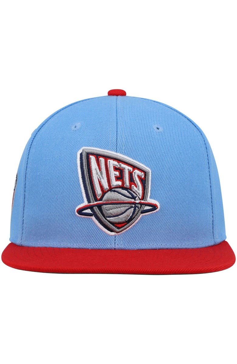 Mitchell & Ness Men's Mitchell & Ness Light Blue/Red New Jersey Nets Hardwood Classics Snapback Hat, Alternate, color, Light Blue