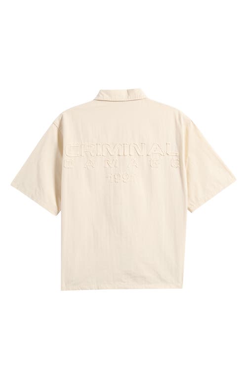 Criminal Damage Patterson Short Sleeve Cotton Button-up Utility Shirt In Gold