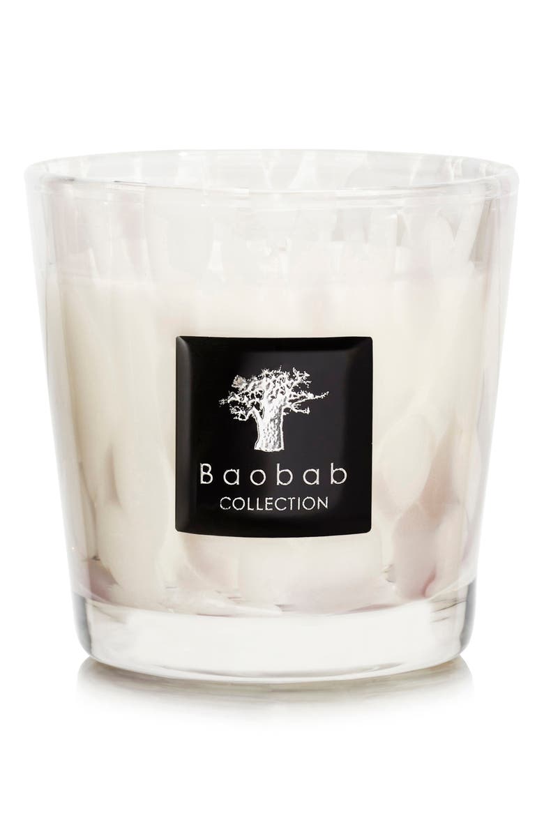 Baobab Collection Max 08 Pearls White Candle, Main, color, Orchid/ Freesia/ Musk