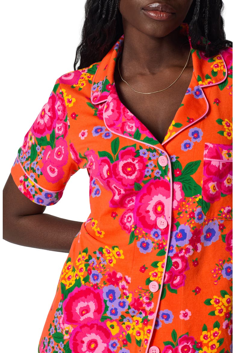 Print Stretch Organic Cotton Short Pajamas, Alternate, color, RAVELLO BLOOMS