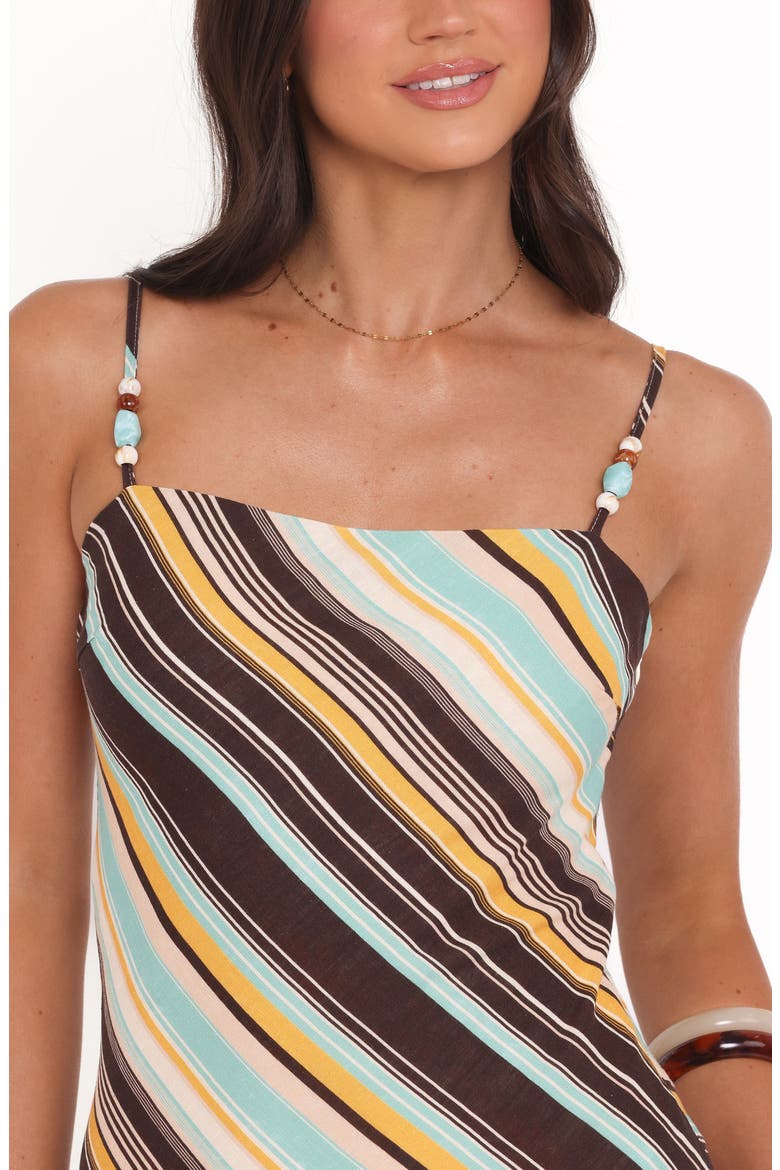 Kosta Stripe Sleeveless Minidress, Alternate, color, BROWN RETRO STRIPE