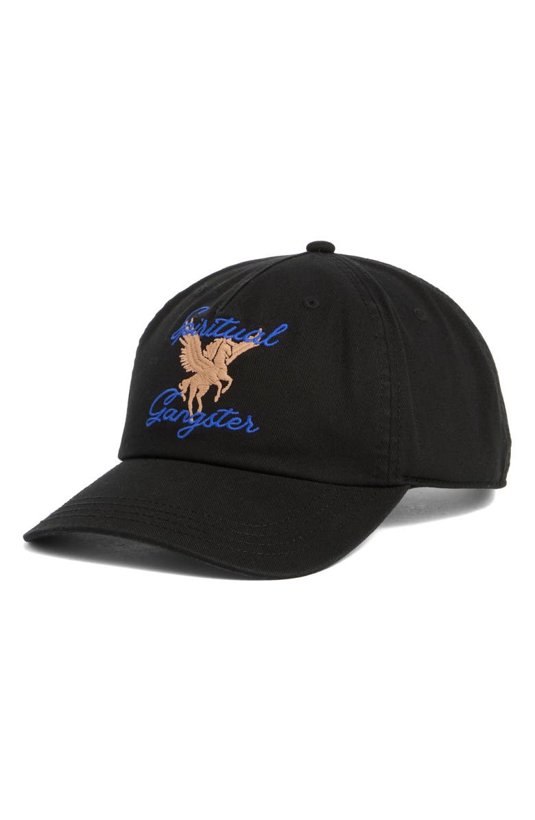 Spiritual Gangster Pegasus Dad Hat, Main, color, Black