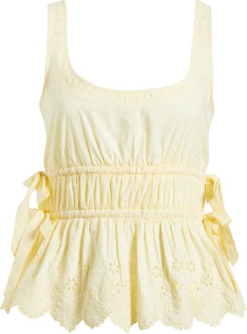 Jade Broderie Organic Cotton Camisole