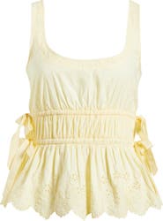 Damson Madder Jade Broderie Organic Cotton Camisole